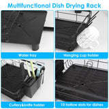ZUN Dish Drying Rack Drain Board Utensil Holder Organizer Drainer Tableware Organizer Kitchen Countertop 68037033