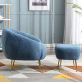 ZUN Orisfur. Modern Comfy Leisure Accent Chair, Teddy Short Plush Particle Velvet Armchair with Ottoman WF287096AAA