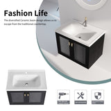 ZUN 28 Inch Wall-Mounted Bathroom Vanity With Sink, For Small Bathroom W999139421