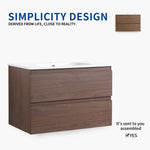 ZUN 30" Bathroom Vanity With Gel Basin Top, Soft Close Drawer W99981585