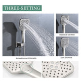 ZUN Shower Faucet Set, with Handheld Shower and Rainfall Shower Head Combination Set Wall Mounted Shower W121983535