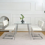 ZUN Modern simple light luxury dining White Family bedroom stool back Dressing Student W210131942
