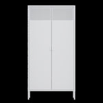 ZUN Metal Wardrobe Cabinet, Armoire Wardrobe Closet Hanging Rod and Doors, Metal Wardrobe Closet 72467009