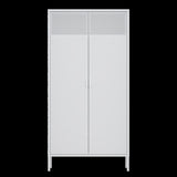 ZUN Metal Wardrobe Cabinet, Armoire Wardrobe Closet Hanging Rod and Doors, Metal Wardrobe Closet 72467009