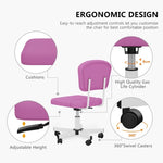 ZUN Mesh Task Chair Plush Cushion, Armless Desk Chair Home Office Adjustable Swivel Rolling Task W2181P164912