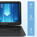 ZUN DEVINC 17.9" Portable DVD Player with 15.6" HD Swivel Screen, Support Multiple DVD CD Formats/USB/SD 28417305