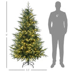ZUN HOMCOM 6ft Tall Prelit Artificial Christmas Tree Holiday Décor with 2328 Branches, 400 Warm White W2225137786