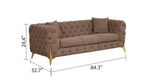 ZUN Contempo Modern Style Buckle Fabric Sofa Made with Wood in Brown B009139145