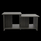 ZUN Linlock 1-Shelf Coffee Table Black Wengue B06280508