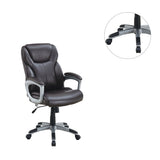 ZUN Adjustable Height Office Chair with PU Leather, Brown SR011687