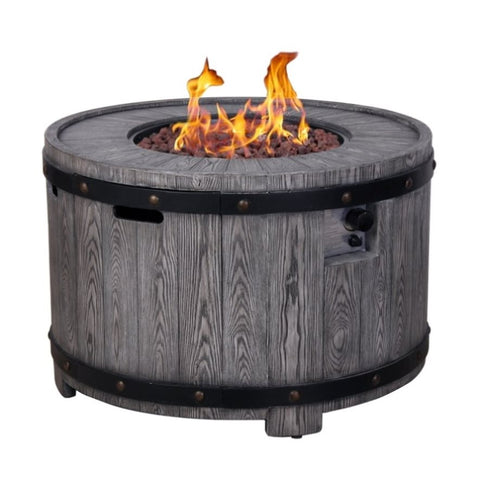 ZUN Hot Sales Product Faux Wood Grain Gas Fire Pit Table, Create A Wild-joy Resort On Your Patio With W2029120113