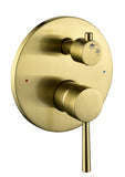 ZUN Brass Wall Mount 2-Way Valve Shower Faucet: 10" Rain Head Handheld Shower Set W1920128354