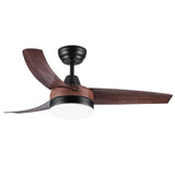 ZUN 42 In Intergrated LED Ceiling Fan Lighting with Brown Wood Grain ABS Blade W136755960