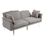 ZUN COOLMORE Couches for Living Room Mid Century Modern Velvet Love Seats Sofa with 2 Pillows, Loveseat W153985000