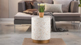 ZUN Luxe End Table Ivory B009139435