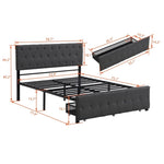 ZUN Full Size Storage Bed Metal Platform Bed with a Big Drawer - Gray WF212444AAE