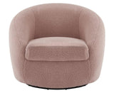 ZUN 360&deg;Swivel Barrel Chair With Upholstered Modern Armchair,Wood W2133133675
