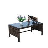 ZUN Outdoor patio Furniture 1 Coffee Table with clear tempered glass W20966895