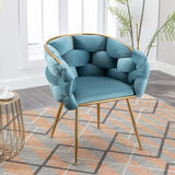 ZUN Luxury modern simple leisure velvet single sofa chair bedroom lazy person household dresser stool W117067859