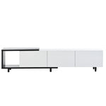 ZUN U-Can Modern ,Stylish TV Stand TV Cabinet for 80+inch TV, White WF299723AAK