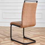ZUN Modern Dining Chairs, Technology cloth High Back Upholstered Side Chair with C-shaped Tube Black W115149179
