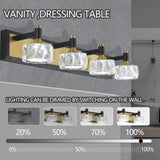 ZUN LED 4-Light Modern Crystal Bathroom Vanity Light Over Mirror Bath Wall Lighting Fixtures W1340110605