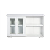 ZUN Sideboard Modern White Storage Cabinet with Sliding Doors/Adjustable Shelves W1314130136