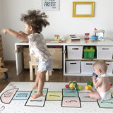 ZUN Kids Hopscotch Floor Rug Mat 63x31in Big Space Kids Play Mats Non-Slip Silicone Back Mat 52981556