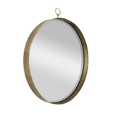 ZUN 30"x34" Gold Round Mirror, Circle Mirror with Iron Frame for Living Room Bedroom Vanity Entryway W2078126763