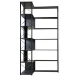 ZUN 7-Tier Bookcase Home Office Bookshelf, L-Shaped Corner Bookcase with Metal Frame, Industrial Style 02536851
