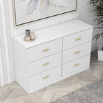 ZUN Modern White 6-Drawer Dresser for Bedroom - Ample Storage Wide Chest of Drawers, Sturdy & Safe W1785136021