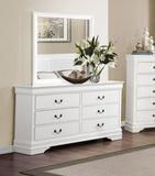 ZUN Traditional White Dresser Louis Phillippe Style Antique Drop Handles Classic Bedroom Furniture B011134290