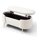 ZUN Modern End of Bed Bench with Storage Upholstered Sherpa Fabric Large Storage Bench Ottoman Shoe W1117107092