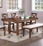 ZUN Natural Brown Finish Solid wood 1pc Dining Table Wooden Contemporary Style Kitchen Dining Room B01181965