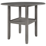 ZUN TOPMAX Farmhouse Round Counter Height Kitchen Dining Table with Drop Leaf and One Shelf for Small WF280566AAE