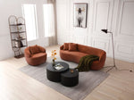 ZUN 360&deg; Swivel Mid Century Modern Curved Sofa, 1-Seat Cloud couch Boucle sofa Fabric Couch, Orange W87691481