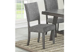 ZUN Modern Gray Fabric Upholstered Set of 2 Side Chairs Dining Room Saw Tooth Engraving HSESF00F1773