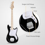 ZUN 4 String 30in Short Scale Thin Body GB Electric Bass Guitar with Bag 86474817