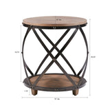 ZUN Cirque Bent Metal Accent Table B03548816