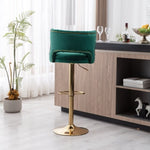 ZUN Bar Stools With Back and Footrest Counter Height Dining Chairs-Velvet Green-2PCS/SET W67663279