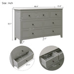 ZUN 7 Drawers Solid Wood Dresser,Gray WF283151AAG