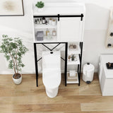 ZUN Over The Toilet Storage Cabinet, Bathroom Over Toilet with Sliding Barn Door,Adjustable W282138090