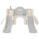 ZUN Kids Slide Playset Structure 7 in 1, Freestanding Spaceship Set with Slide, Arch Tunnel, Ring Toss PP322884AAE