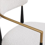 ZUN Boucle Fabric Armrest Barstool 25"seat high W2101128524