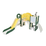 ZUN Kids Slide Playset Structure 9 in 1, Freestanding Spaceship Set with Slide, Arch Tunnel, Ring Toss, PP319755AAL