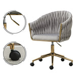 ZUN Modern home office leisure chair with adjustable velvet height and adjustable casters W1521134900