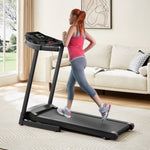 ZUN Treadmills - 2.5 HP hydraulic folding removable treadmill with 3-speed incline adjustment, 12 preset W1668124387