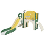 ZUN Kids Slide Playset Structure 7 in 1, Freestanding Spaceship Set with Slide, Arch Tunnel, Ring Toss PP319756AAL