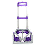 ZUN Portable Aluminium Cart Folding Dolly Push Truck Hand Collapsible Trolley Luggage Purple 09846099