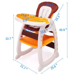 ZUN Convertible High Chair on Wheels with Removable Tray, Height and Angle Adjustment for Baby And W2181P145190